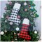 Christmas Stockings 6 Pack, 18 INCH Red Buffalo Plaid Christmas Stockings Bulk with White Plush Cuff, Classic Christmas Fireplace Hanging Stockings for Kids Adults Xmas Tree Party Decor